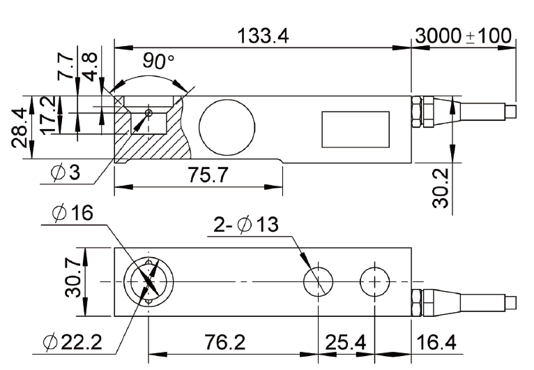 Load Cell LBFF1-Dimension