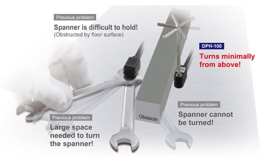 Hexagonal wrench installation saves man-hours and spaces [Industry first*]