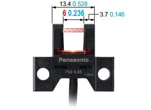 Ample beam emitting / receiving distance of 6 mm 0.236 in