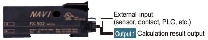 Calculation of one amplifier and external input